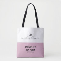 Personalized hen party tote bag