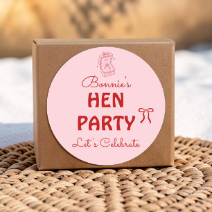 Personalized Hen Party Weekend Classic Round Sticker