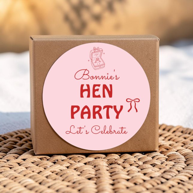 Personalized Hen Party Weekend Classic Round Sticker (Creator Uploaded)