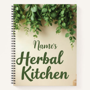 Personalized Herbal Kitchen Recipe Notebook