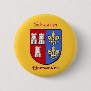 Personalized Hernandez Historical Shield 2 Inch Round Button
