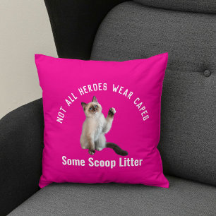 Personalized Hero Cat Dad Father's Day Gift Funny Throw Pillow