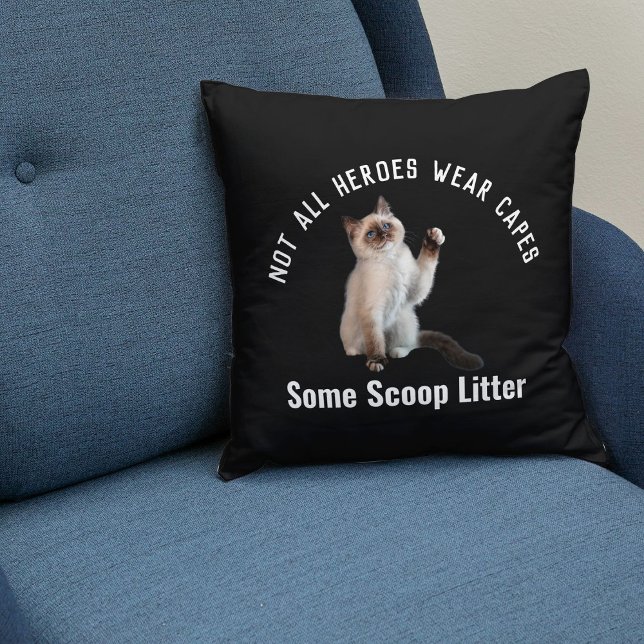 Personalized Hero Cat Dad Father's Day Gift Funny Throw Pillow (Creator Uploaded)