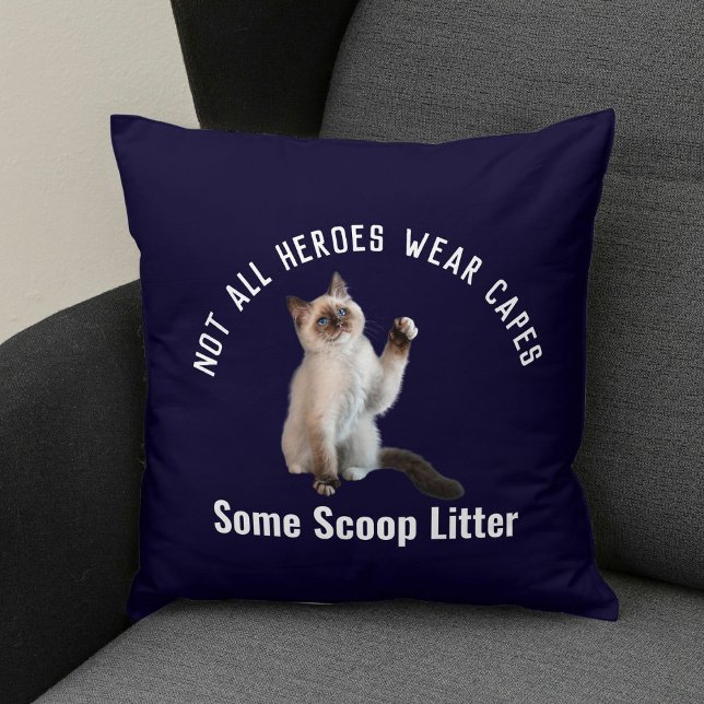 Personalized Hero Cat Dad Father's Day Gift Funny Throw Pillow (Creator Uploaded)