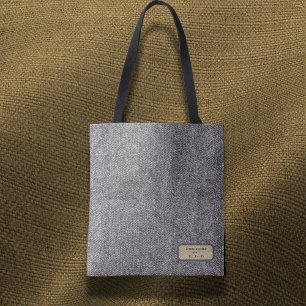 Personalized Herringbone Tweed Archivist Tote Bag