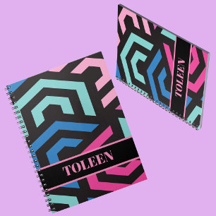 Personalized Hexagon Geometric Pattern           Notebook