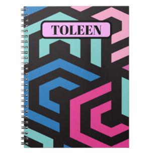 Personalized Hexagon Geometric Pattern           Notebook