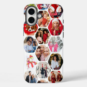 Personalized Hexagon Multi Photo Collage iPhone 16 Plus Case