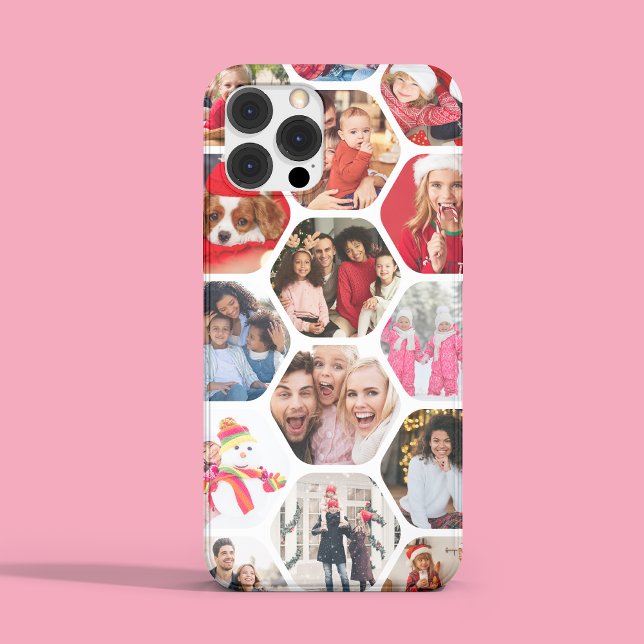 Personalized Hexagon Multi Photo Collage iPhone Case (Creator Uploaded)