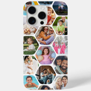 Personalized Hexagon Photo Collage Gift iPhone 15 Pro Max Case