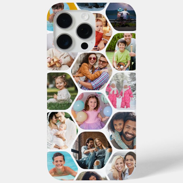 Personalized Hexagon Photo Collage Gift Case-Mate iPhone Case (Back)