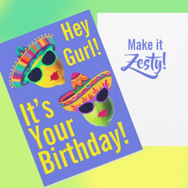 Personalized Hey Gurl Funny Lemon Lime Card (Hey Gurl! )