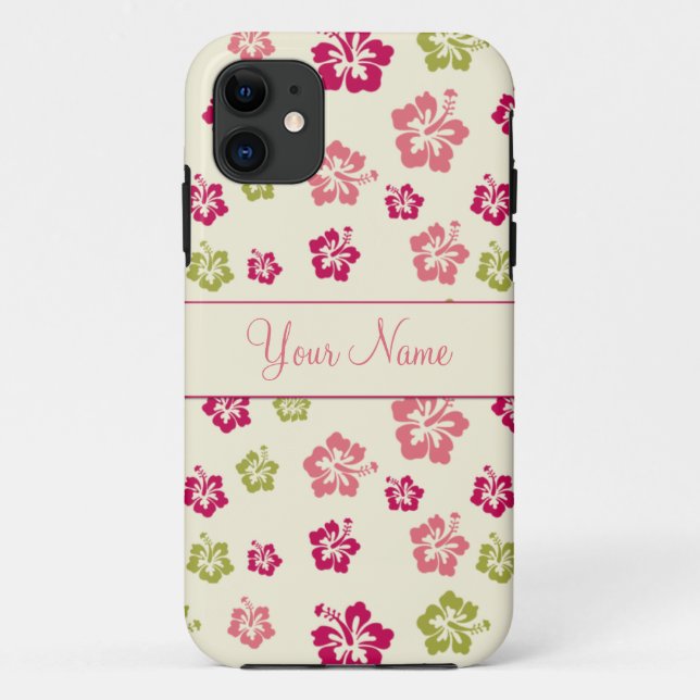 Personalized Hibiscus Flower Pattern  Case (Back)