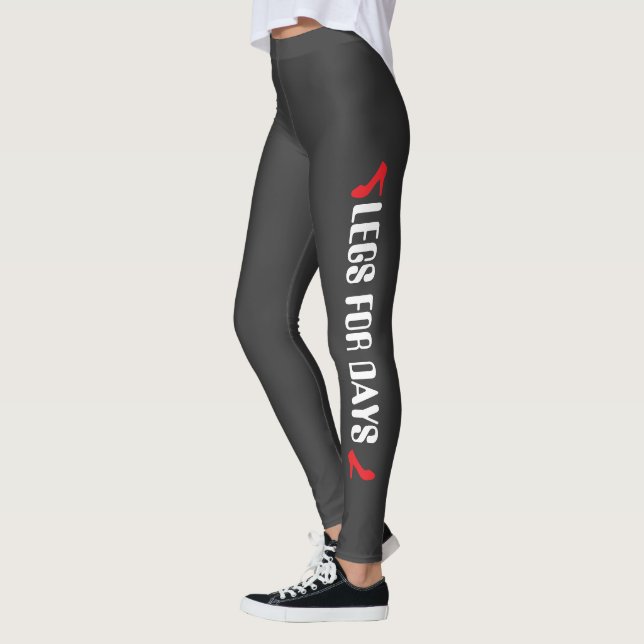 Personalized High Heel Quote Grey Leggings (Left)
