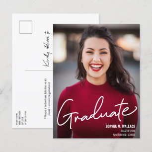 Personalized High School Class of Photo Announcement Postcard
