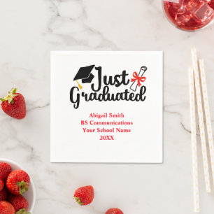 Personalized High School College Red Black Napkins