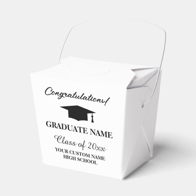 Personalized High School graduation party Favor Box (Front Side)