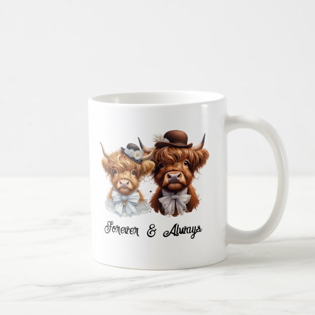 Personalized Highland Cow  Couple  Coffee Mug (Right)