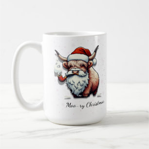 Personalized Highland Cow Santa Coffee Mug