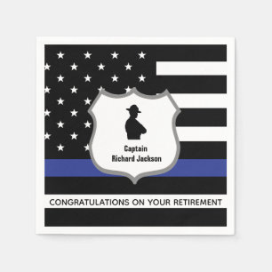 Personalized Highway Patrolman Flag Retirement   Napkin
