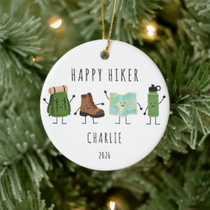 Personalized Hiking Christmas Ornament
