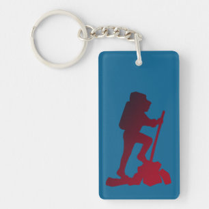 Personalized Hiking Happy Birthday Grandpa Keychain