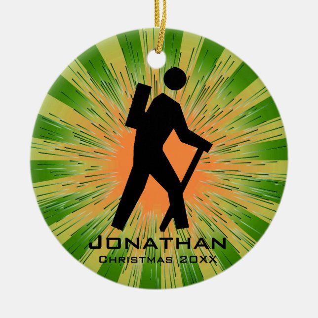 Personalized Hiking Ornament (Front)