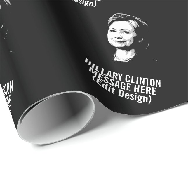 Personalized Hillary Clinton Wrapping Paper (Roll Corner)