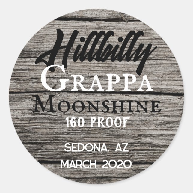 Personalized Hillbilly Moonshine Label (Front)