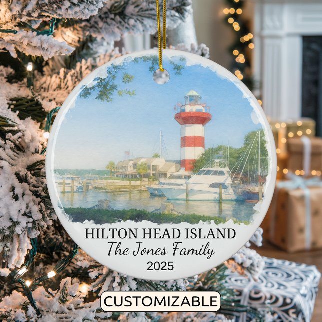 Personalized Hilton Head Island Ornament, Carolina Ceramic Ornament (Creator Uploaded)
