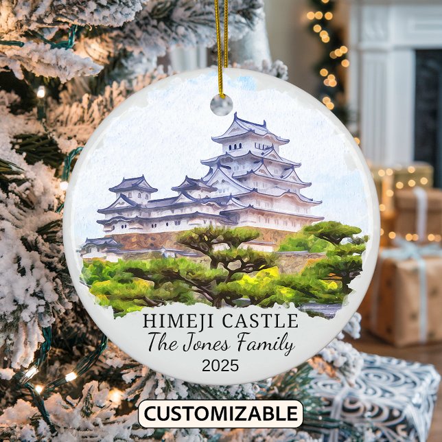 Personalized Himeji Castle Ornament, Japan Ceramic Ornament (Creator Uploaded)