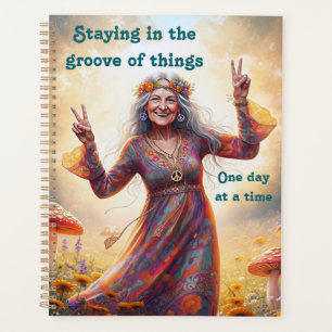 Personalized Hippie Boho Grandma Keep on Groovin Planner
