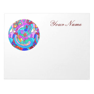 personalized hippie groovy love notepad