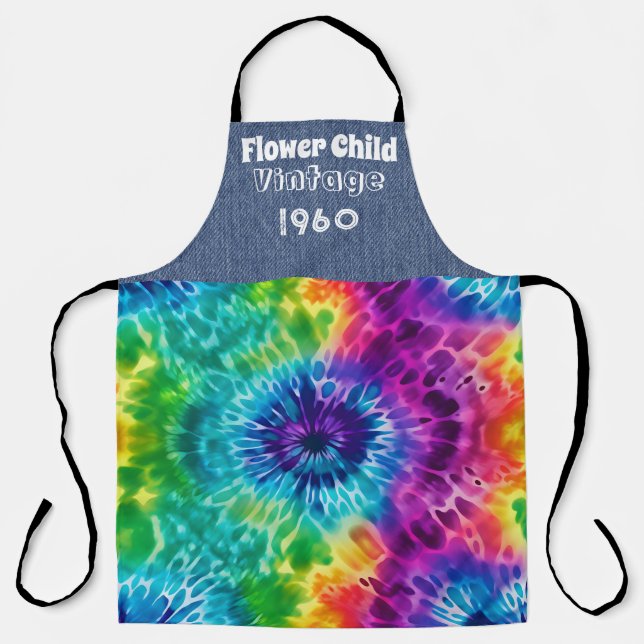 Personalized Hippie Tie Dye All-Over Print Apron (Front)