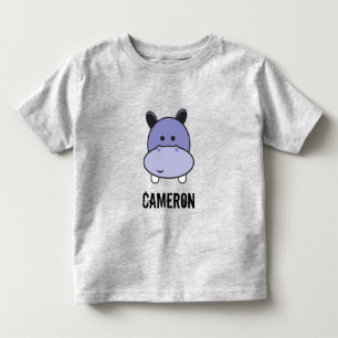 Personalized Hippo Illustration Toddler T-shirt