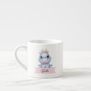 Personalized hippo kids espresso cup