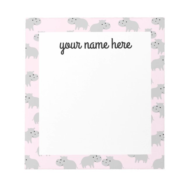 Personalized Hippo Notepad (Front)