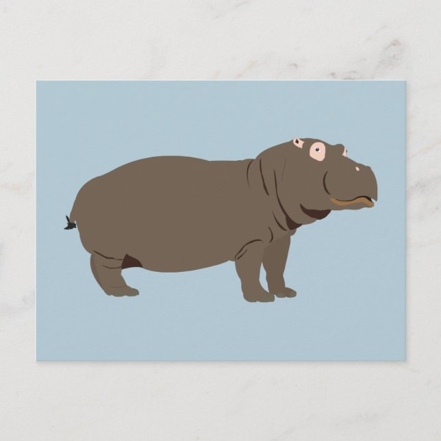 Personalized Hippopotamus Hippo  Holiday Postcard (Front)