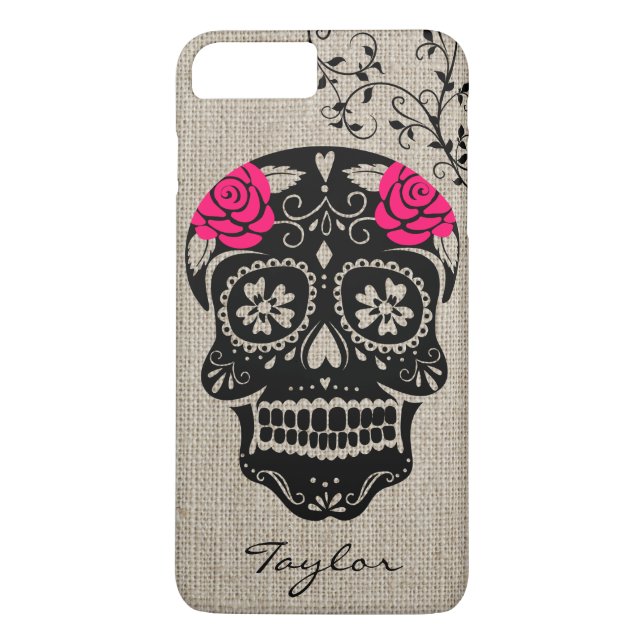Personalized Hipster Sugar Skull Case-Mate iPhone Case (Back)