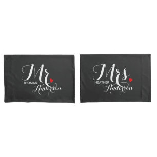 Personalized His and Hers - Mr & Mrs Newlyweds Pillowcase