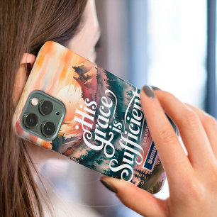 Personalized His Grace is Sufficient Christian iPhone 16 Pro Max Case