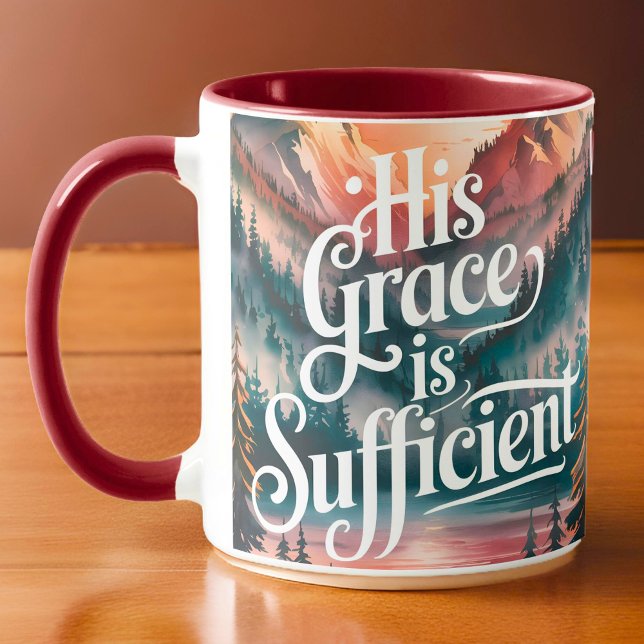 Personalized  His Grace is Sufficient Christian Mug (Creator Uploaded)