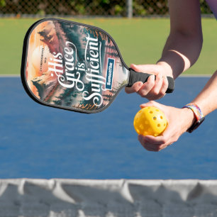 Personalized His Grace is Sufficient Christian Pickleball Paddle