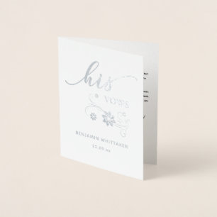 Personalized His Wedding Vows Foil Card