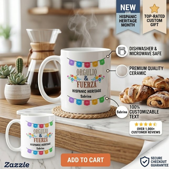 Personalized Hispanic Heritage Month Mug | Orgullo (Creator Uploaded)