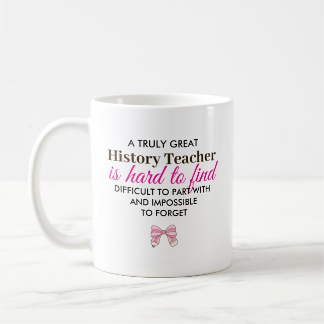 Personalized History Teacher Appreciation Gift Coffee Mug (Left)