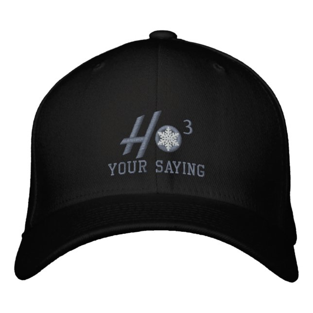 Personalized Ho Ho Ho Snowflake Design Embroidered Hat (Front)