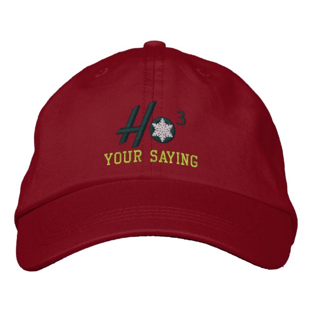 Personalized Ho Ho Ho Snowflake Embroidered Hat (Front)