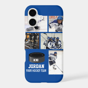 Personalized Hockey 5 Photo Collage Name Team #