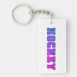 Personalized Hockey Art Key Chain